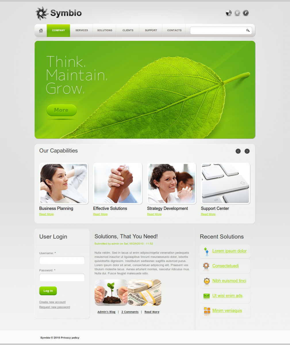 Deseño Web: Exemplo de Páxina Web baseada nunha plantilla de pago